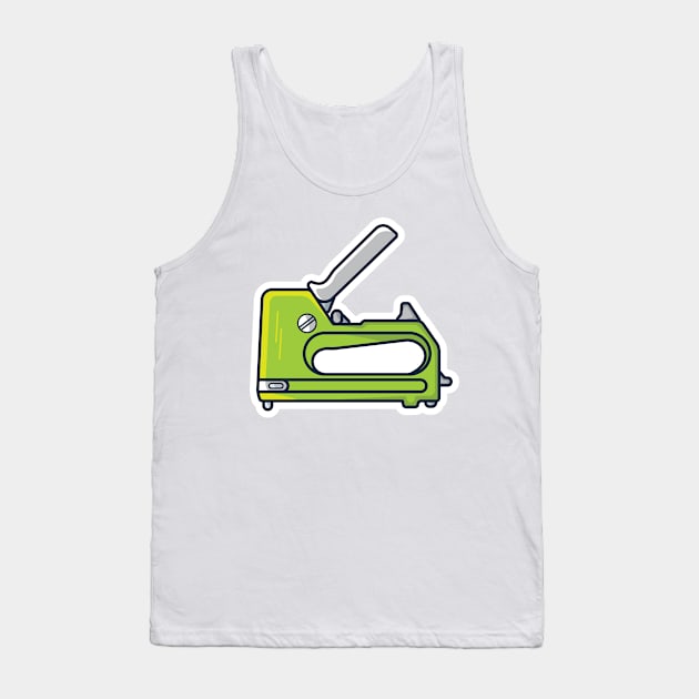 Colorful Staple Gun Sticker design vector illustration. Stationery shop working element icon concept. Stapler gun for join and repair, stapler sign sticker design icon with shadow. Tank Top by AlviStudio